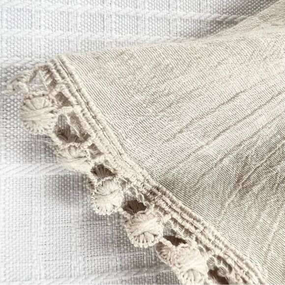 Unique Spectrum Boho Lightweight Crocheted Fringe 3/4 Sleeve Blouse - Picture 8 of 12